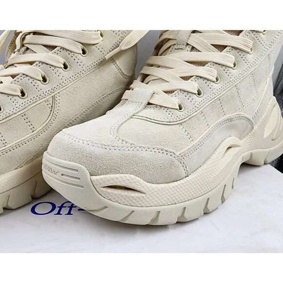 Off-White Hiker High Top Sneakers Men's 11US Beige Lace Up Closure - Picture 14 of 15